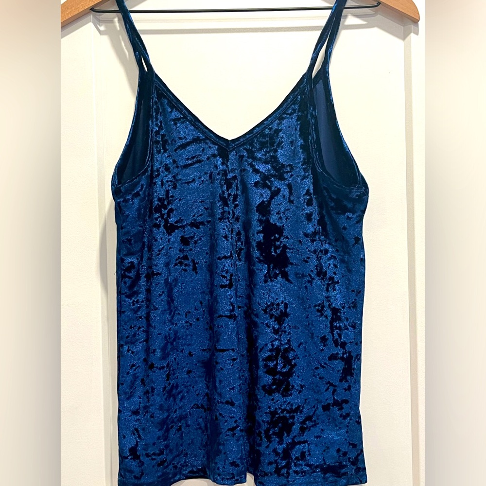 Navy velvet top